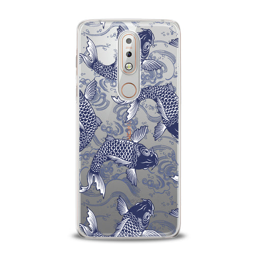 Lex Altern TPU Silicone Nokia Case Blue Koi Fishes