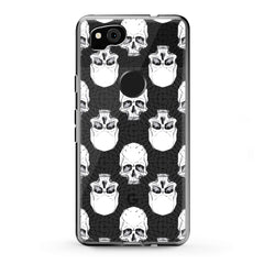 Lex Altern TPU Silicone Google Pixel Case White Skulls