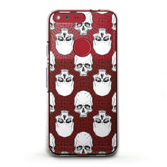 Lex Altern TPU Silicone Google Pixel Case White Skulls