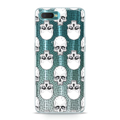 Lex Altern TPU Silicone Oppo Case White Skulls