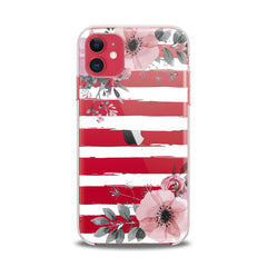 Lex Altern TPU Silicone iPhone Case Striped Floral