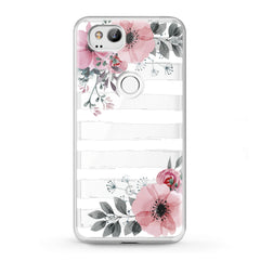 Lex Altern TPU Silicone Google Pixel Case Striped Floral