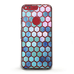 Lex Altern TPU Silicone Google Pixel Case Blue Honeycomb