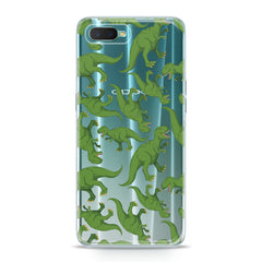 Lex Altern TPU Silicone Oppo Case Green Dinosaurs