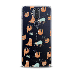 Lex Altern TPU Silicone Nokia Case Sleepy Orange Sloths