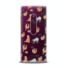 Lex Altern TPU Silicone Sony Xperia Case Sleepy Orange Sloths