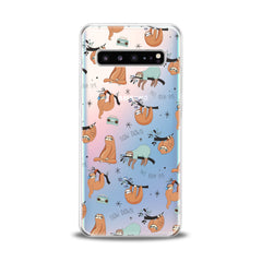 Lex Altern Sleepy Orange Sloths Samsung Galaxy Case