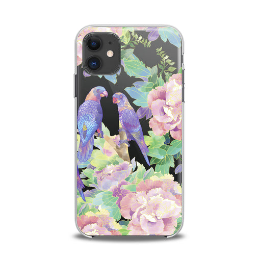 Lex Altern TPU Silicone iPhone Case Purple Parrots