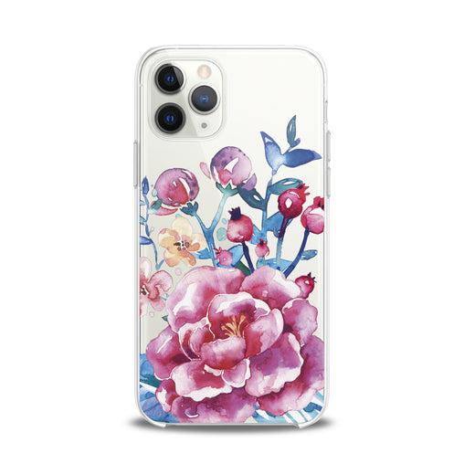 Lex Altern TPU Silicone iPhone Case Bright Pink Peonies