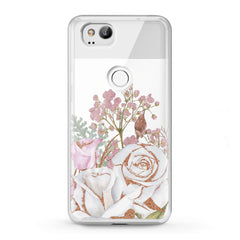 Lex Altern TPU Silicone Google Pixel Case White Rose Pattern