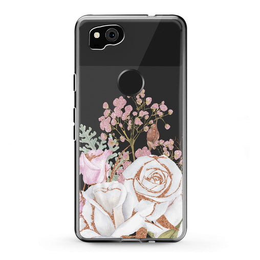 Lex Altern Google Pixel Case White Rose Pattern