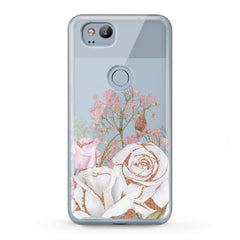 Lex Altern TPU Silicone Google Pixel Case White Rose Pattern