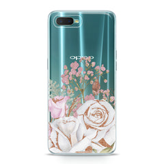 Lex Altern TPU Silicone Oppo Case White Rose Pattern