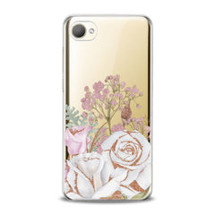 Lex Altern TPU Silicone HTC Case White Rose Pattern