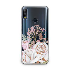 Lex Altern TPU Silicone Asus Zenfone Case White Rose Pattern