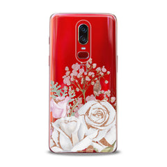 Lex Altern TPU Silicone OnePlus Case White Rose Pattern