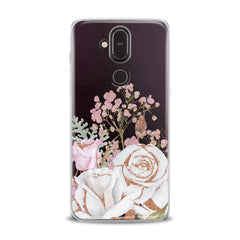 Lex Altern TPU Silicone Nokia Case White Rose Pattern