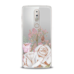 Lex Altern TPU Silicone Nokia Case White Rose Pattern