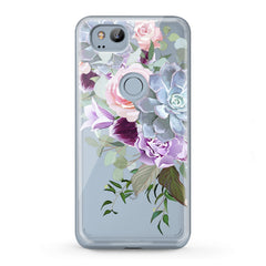 Lex Altern TPU Silicone Google Pixel Case Purple Floral Pattern