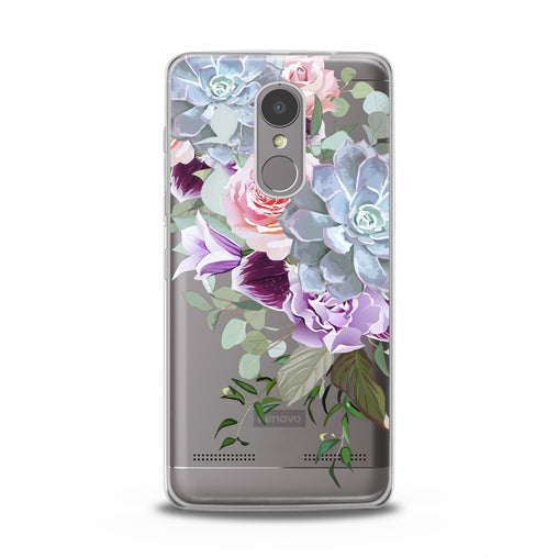 Lex Altern Purple Floral Pattern Lenovo Case