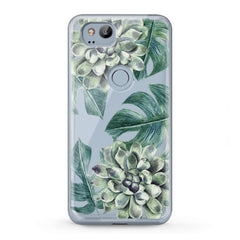 Lex Altern TPU Silicone Google Pixel Case Green Leaves Bloom