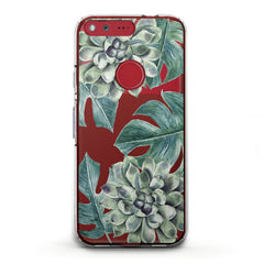 Lex Altern TPU Silicone Google Pixel Case Green Leaves Bloom