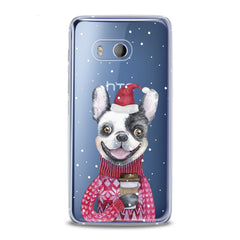 Lex Altern TPU Silicone HTC Case Happy Dog Santa