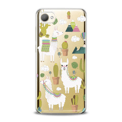 Lex Altern TPU Silicone HTC Case White Llama Pattern