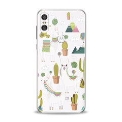 Lex Altern TPU Silicone Motorola Case White Llama Pattern