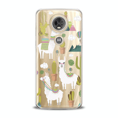 Lex Altern TPU Silicone Motorola Case White Llama Pattern