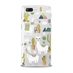 Lex Altern TPU Silicone OnePlus Case White Llama Pattern