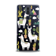 Lex Altern TPU Silicone Nokia Case White Llama Pattern