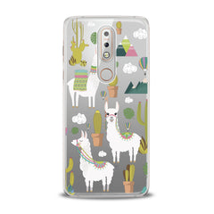 Lex Altern TPU Silicone Nokia Case White Llama Pattern