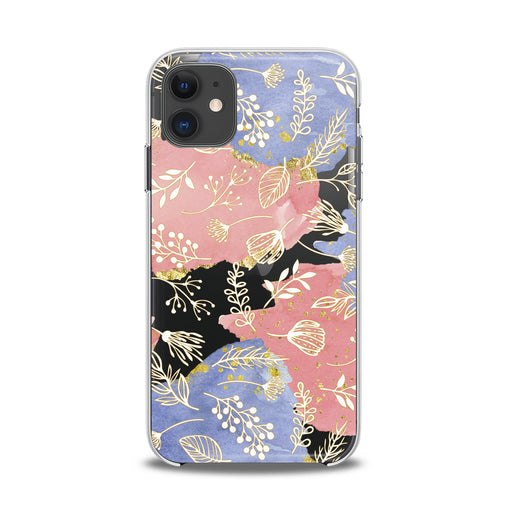 Lex Altern TPU Silicone iPhone Case Golden Plants