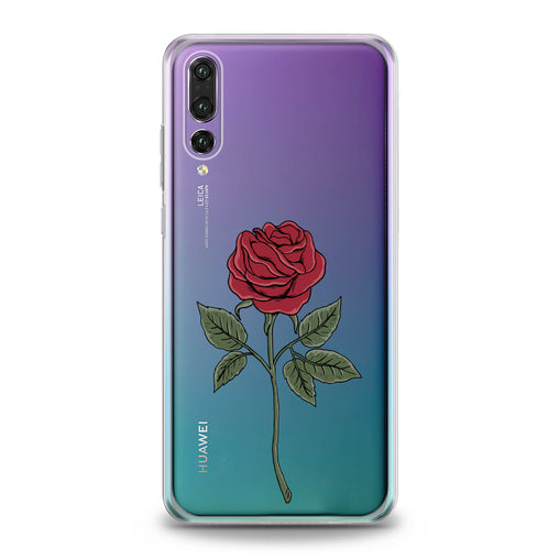 Lex Altern Red Printed Rose Huawei Honor Case