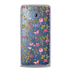 Lex Altern TPU Silicone HTC Case Cute Pink Plants