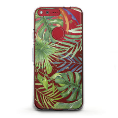 Lex Altern TPU Silicone Google Pixel Case Green Monstera Pattern