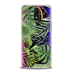 Lex Altern TPU Silicone Oppo Case Green Monstera Pattern