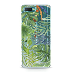 Lex Altern TPU Silicone Oppo Case Green Monstera Pattern