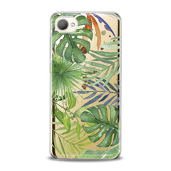 Lex Altern TPU Silicone HTC Case Green Monstera Pattern