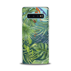 Lex Altern TPU Silicone Samsung Galaxy Case Green Monstera Pattern