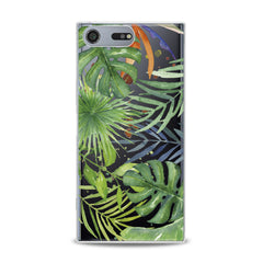 Lex Altern TPU Silicone Sony Xperia Case Green Monstera Pattern