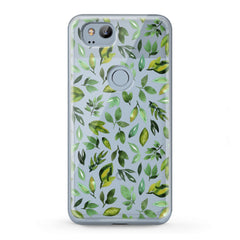 Lex Altern TPU Silicone Google Pixel Case Simple Green Leaves