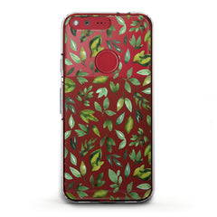 Lex Altern TPU Silicone Google Pixel Case Simple Green Leaves