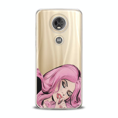 Lex Altern TPU Silicone Motorola Case Pink Hairstyle