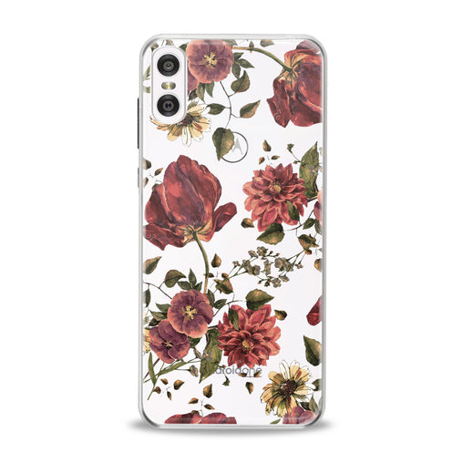 Lex Altern Painted Red Flowers Motorola Case