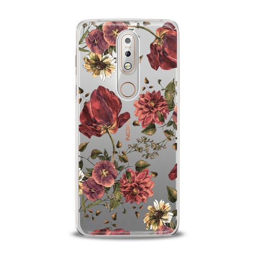 Lex Altern Painted Red Flowers Nokia Case