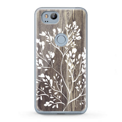 Lex Altern TPU Silicone Google Pixel Case White Tree Pattern