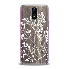 Lex Altern TPU Silicone Oppo Case White Tree Pattern