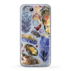 Lex Altern TPU Silicone Google Pixel Case Bright Feather Theme